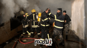إخماد حريق ضخم اندلع داخل مستودع منسوجات في عمّان